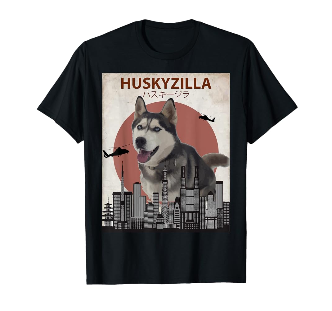 Attends☆Husky Dog Tee Amazon.com: Huskyzilla Funny Siberian Husky T-Shirt | Dog
